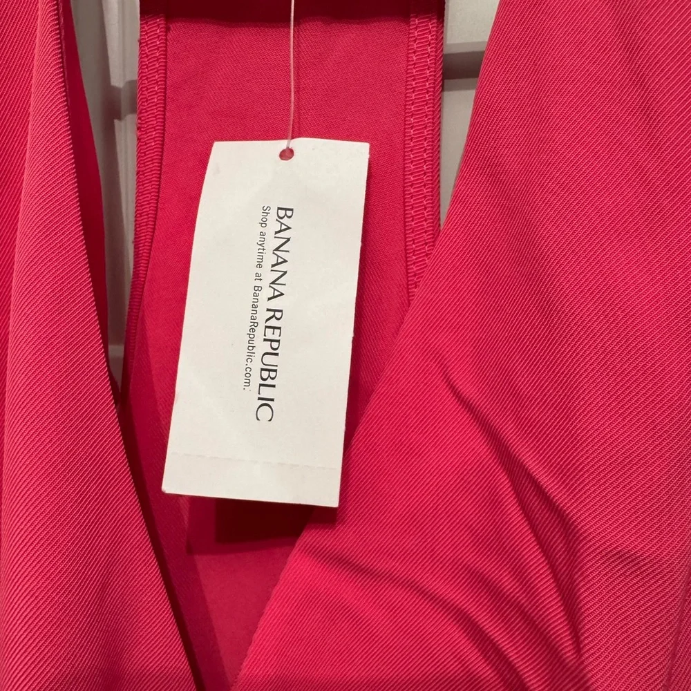 Banana Republic NWT Hot Pink V-Neck Racerback Sleeveless Pockets  Dress Sz 4 - Picture 4 of 6